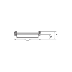 Product Drawing Stavebnicový díl pro modulové přístroje s krytem s výřezi a roztečí 150mm Polystyrol (PS)