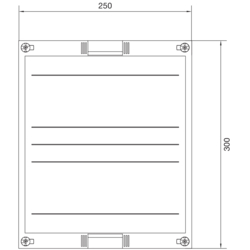 Product Drawing S plným krytem a nastavitelným držáky přípojnic pro PE/N, v300 Polyamid (PA)