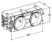Product Drawing Zásuvka dvojnásobná silová a příslušenství Polyamid (PA)