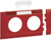 GB080213020 Přístrojový rámeček dvojzásuvky s popisovým polem 80mm,  červená