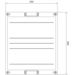 Product Drawing S plným krytem a nastavitelným držáky přípojnic pro PE/N, v300 Polyamid (PA)