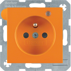 6765098914 Zásuvka s ochranným kolíkem a signalizační LED,  S.1/B.x,  oranžová lesk