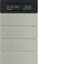 75664593 Senzor tlačítkový 4-násobný s termostatem a displejem B.IQ ušlecht. nerez. ocel