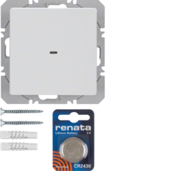 85655229 KNX RF tlačítko 1-násobné bateriové ploché, quicklink,  Q.x,  bílá sametová