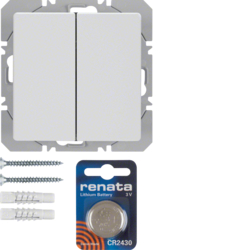 85656229 KNX RF tlačítko 2-násobné bateriové ploché, quicklink,  Q.x,  bílá sametová