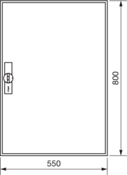 Product Drawing Nástěnné rozvaděče IP44, prázdné s dveřmi, výšky 800 mm ocel