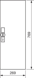 Product Drawing Náhradní dveře, pravé s rozvorovým uzávěrem pro rozvaděče IP44 ocelový plech