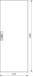 Product Drawing Náhradní dveře, pravé s rozvorovým uzávěrem pro rozvaděče IP44 ocelový plech