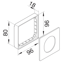Product Drawing Krycí rámečeky pro přístroje CEE, PC/ABS bezhalogenový bezhalogenový PC-ABS