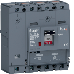 HHS026DC Kompaktní jistič h3+ P160 TM 25 kA,  4-pólový, In 25 A