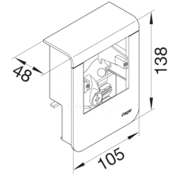 Product Drawing Přístrojová krabice s trafem a čidlem pohybu PVC