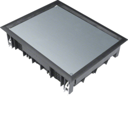 VDE09129005 Víko podlahové krabice E09 obdelníkové pro 9 přístrojů, pro podlahy 12 mm černá