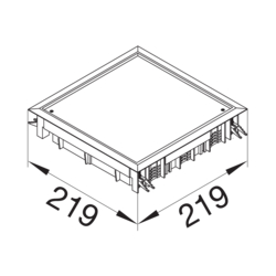 Product Drawing Pevné výko podlahové krabice VDQ06 Ostatní Polyamid (PA)