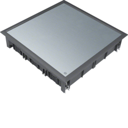 VDQ12059005 Víko podlahové krabice Q12 čtvercové pro 12 přístrojů, pro podlahy 5 mm černá