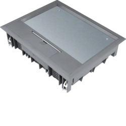 VE09127011 Víko podlahové krabice E09 obdelníkové pro 9 přístrojů, pro podlahy 12 mm šedá