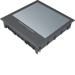 VQ12059005 Víko podlahové krabice Q12 čtvercové pro 12 přístrojů, pro podlahy 5 mm,  černá