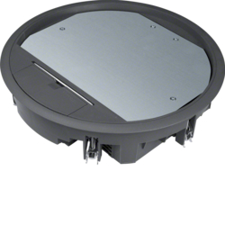 VR10129005 Víko podlahové krabice R10 round for 12 přístrojů, pro podlahy 12 mm,  černá