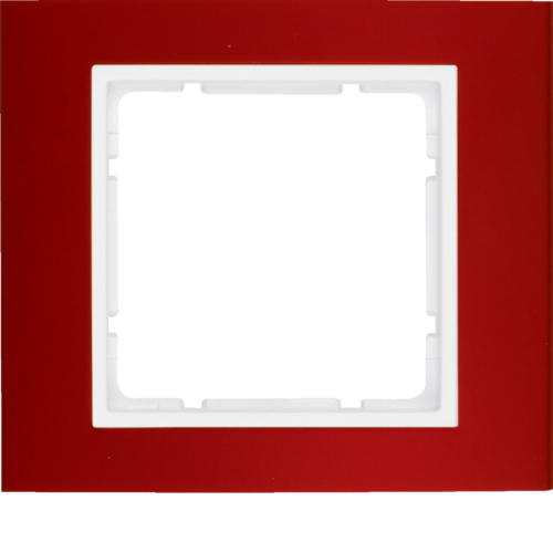 10113022 Rámeček,  1-násobný, B.3, Alu červená/bílá mat