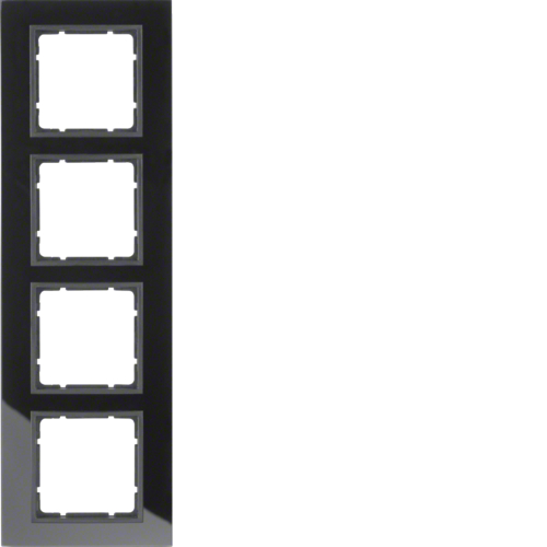 10146616 Skleněný rámeček,  4-násobný, B.7, sklo černá/černá mat