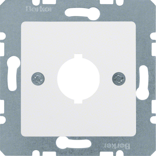 143109 Středová deska s montážním otvorem Ø 18,8 mm,  systém střed. dílů, bílá lesk