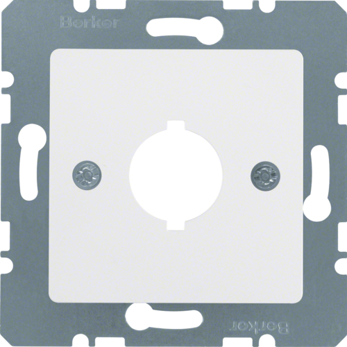 14311909 Středová deska s montážním otvorem Ø 18,8 mm,  bílá mat/sametová