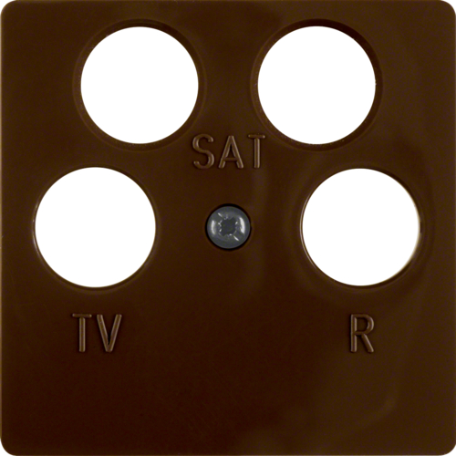 148401 Středová deska pro anténní zásuvku se 4 otvory (Ankaro), hnědá lesk