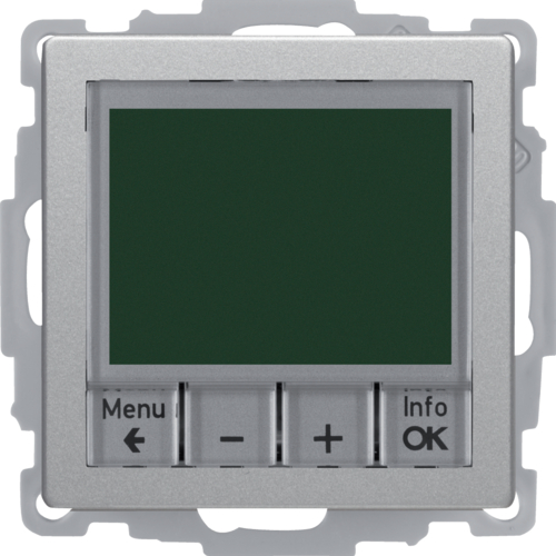 20446084 Digitální termostat s nastavením času a centrálním dílem,  Q.x,  stříbrná sametová