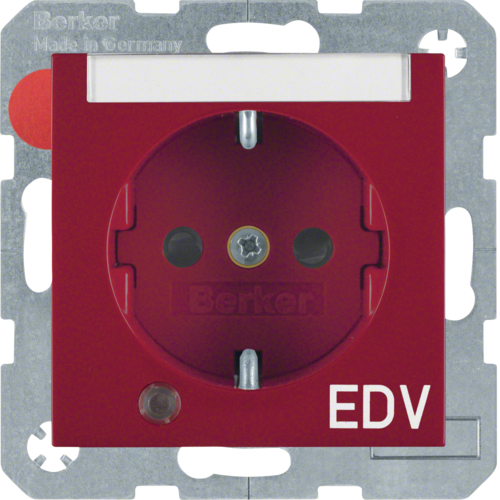 41108915 Zásuvka SCHUKO se sig. LED a potiskem "EDV" (datová), S.1/B.x,  červená l.
