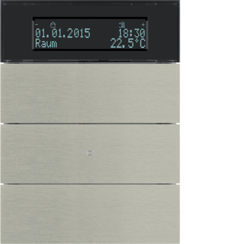 75663593 Senzor tlačítkový 3-násobný s termostatem a displejem B.IQ ušlecht. nerez. ocel