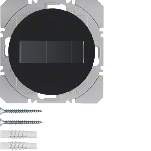 85655131 KNX RF tlačítko 1-násobné solární ploché, quicklink,  R.1/R.3, černá lesk