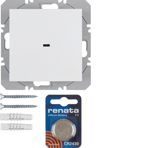 85655289 KNX RF tlačítko 1-násobné bateriové ploché, quicklink,  S.1/B.x,  bílá lesk
