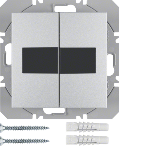 85656183 KNX RF tlačítko 2-násobné solární ploché, quicklink,  S.1/B.x,  stříbrná mat