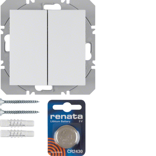 85656288 KNX RF tlačítko 2-násobné bateriové ploché, quicklink,  S.1/B.x,  bílá mat