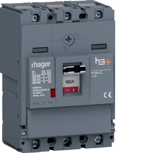 HCS160AC Kompaktní odpínač h3+ P160, 3-pólový, In 160 A