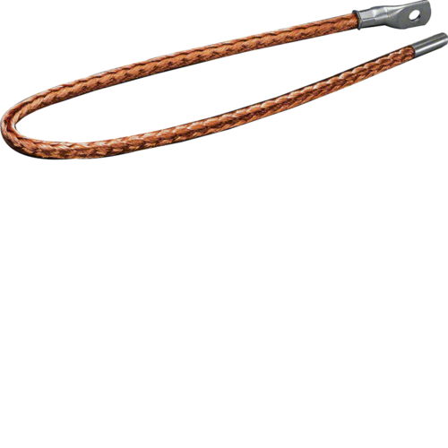 UZ012 Uzemňovací kabel 25 mm2s kabelovým okem M8 a dutinkou,  délka 550 mm