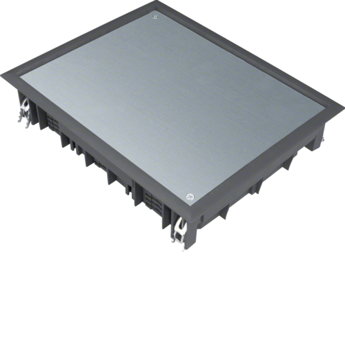 VDE09059005 Víko podlahové krabice E09 obdelníkové pro 9 přístrojů, pro podlahy 5 mm černá