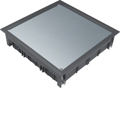 VDQ12129005 Víko podlahové krabice Q12 čtvercové pro 12 přístrojů, pro podlahy 12 mm černá