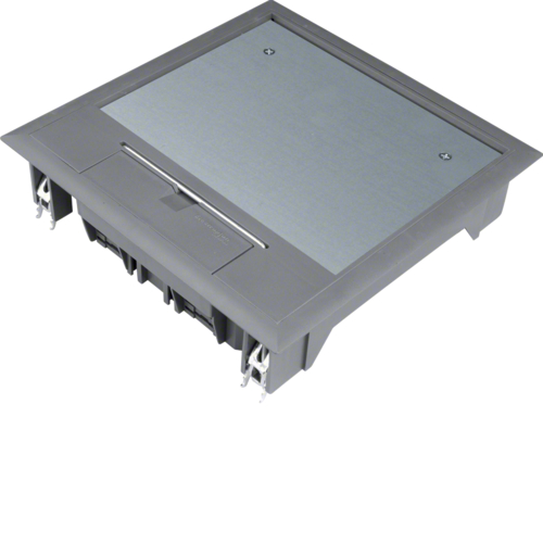 VQ06057011 Víko podlahové krabice Q06 čtvercové pro 6 přístrojů, pro podlahy 5 mm,  šedá