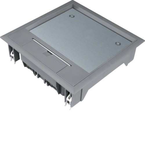 VQ06127011 Víko podlahové krabice Q06 čtvercové pro 6 přístrojů, pro podlahy 12 mm,  šedá