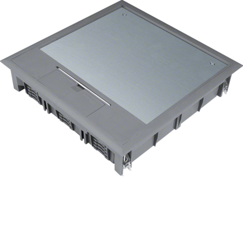 VQ12057011 Víko podlahové krabice Q12 čtvercové pro 12 přístrojů, pro podlahy 5 mm,  šedá