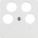 148409 Středová deska pro anténní zásuvku se 4 otvory (Ankaro), bílá lesk