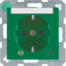 41101913 Zásuvka SCHUKO se sig. LED a potiskem "SV" (napájení), S.1/B.x,  zelená mat