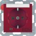 41101915 Zásuvka SCHUKO se sig. LED a potiskem "EDV" (datová), S.1/B.x,  červená mat