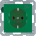 47431903 Zásuvka SCHUKO s potiskem "SV" (napájení), S.1/B.x,  zelená mat