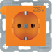 47431907 Zásuvka SCHUKO s potiskem "ZSV" (doplňkové napájení), S.1/B.x,  oranžová mat