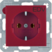 47431922 Zásuvka SCHUKO s potiskem "EDV" (datová), S.1/B.x,  červená mat
