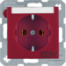 47501915 Zásuvka SCHUKO s potiskem "EDV" (datová), S.1/B.x,  červená mat