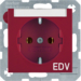 47508915 Zásuvka SCHUKO s potiskem "EDV" (datová), S.1/B.x,  červená lesk