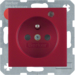 6765091915 Zásuvka s ochranným kolíkem a signalizační LED,  S.1/B.x,  červená mat