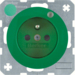 6765092003 Zásuvka s ochranným kolíkem a signalizační LED,  R.1/R.3, zelená lesk